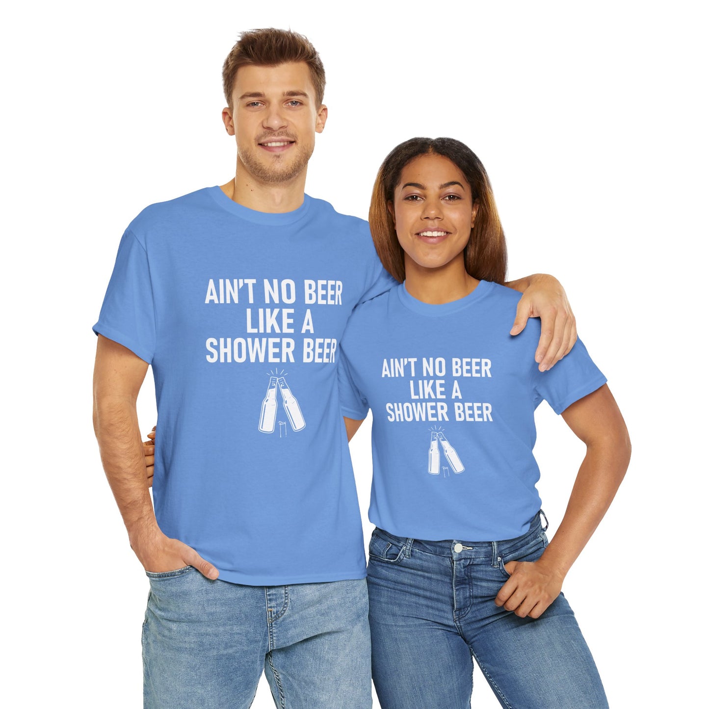 Shower Beer Tee - Fun Unisex Cotton Shirt, Casual Wear, Gift for Beer Lovers, Moms/Dads, Brides/Grooms, & More
