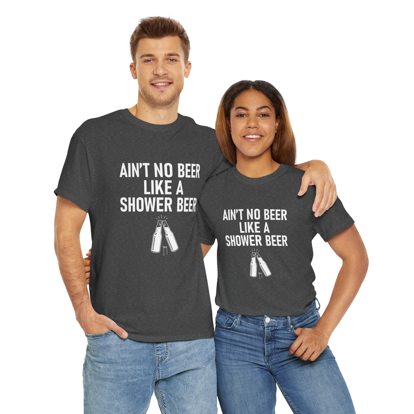 Shower Beer Tee - Fun Unisex Cotton Shirt, Casual Wear, Gift for Beer Lovers, Moms/Dads, Brides/Grooms, & More