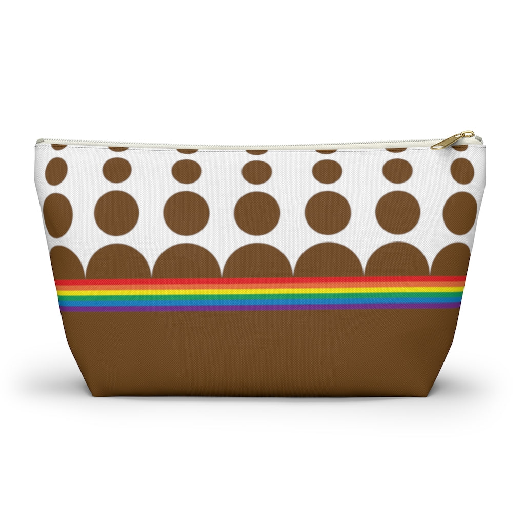 Pouch - Chocolate Rainbow Dots - 2 sizes