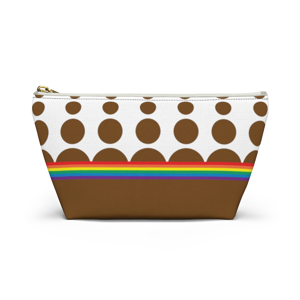 Pouch - Chocolate Rainbow Dots - 2 sizes