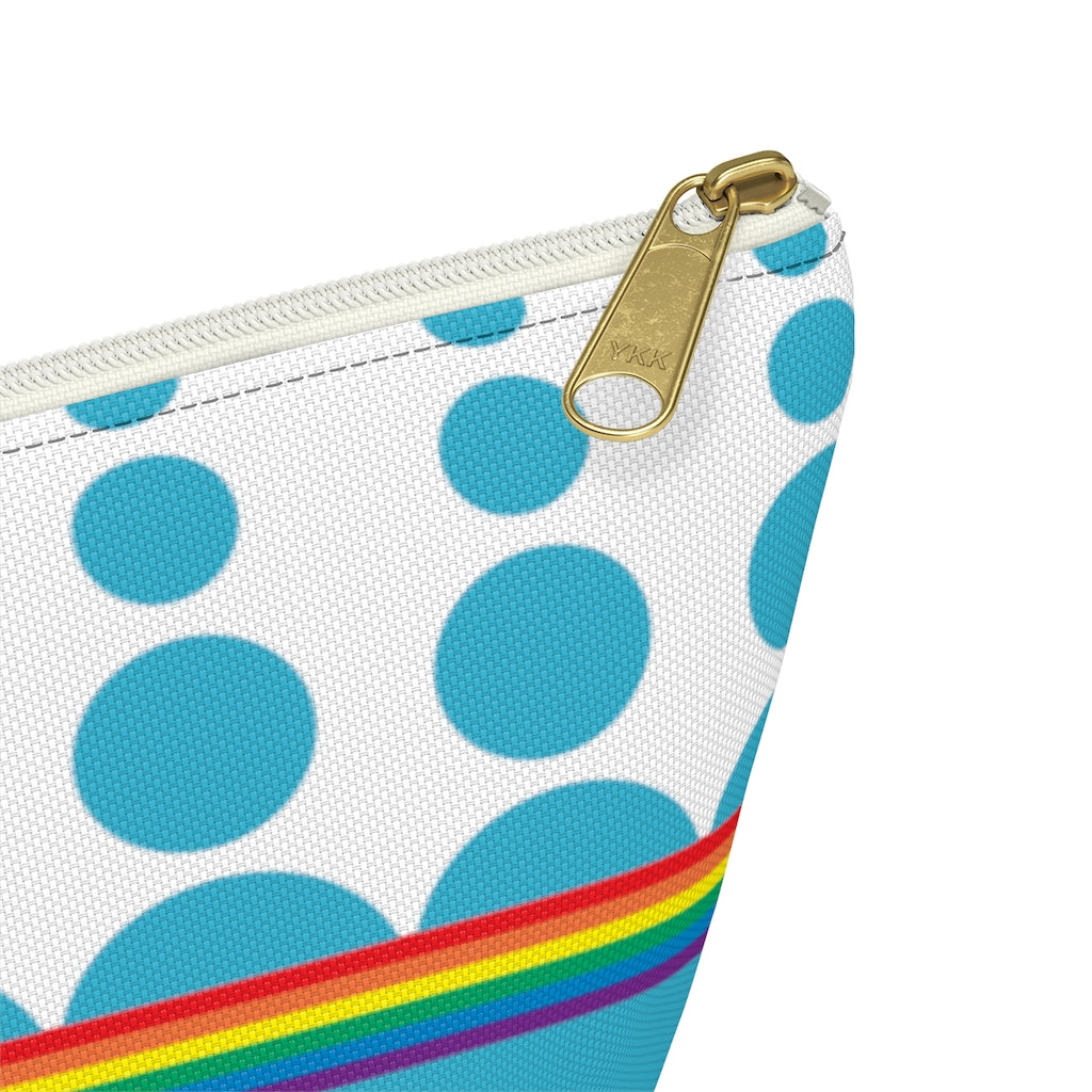 Pouch - Robin's Egg Rainbow Dots - 2 sizes