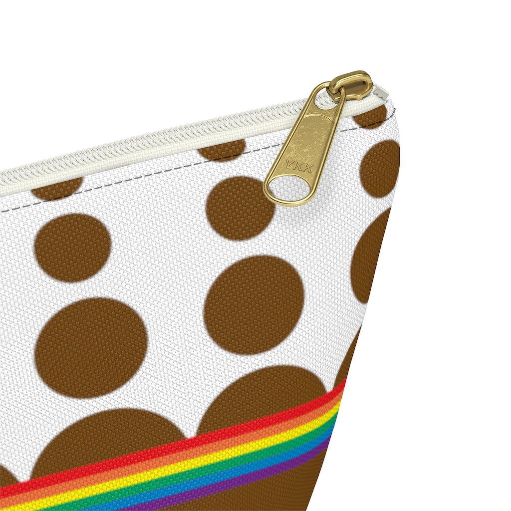 Pouch - Chocolate Rainbow Dots - 2 sizes