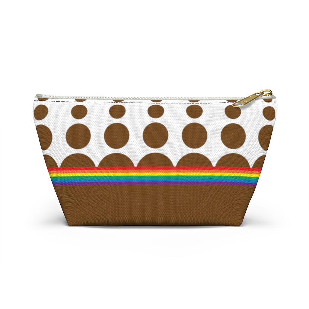 Pouch - Chocolate Rainbow Dots - 2 sizes