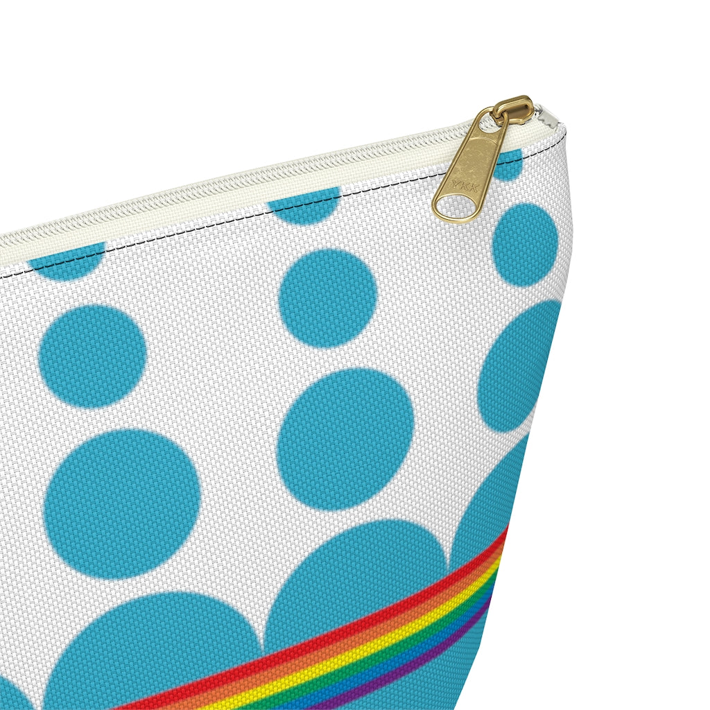 Pouch - Robin's Egg Rainbow Dots - 2 sizes