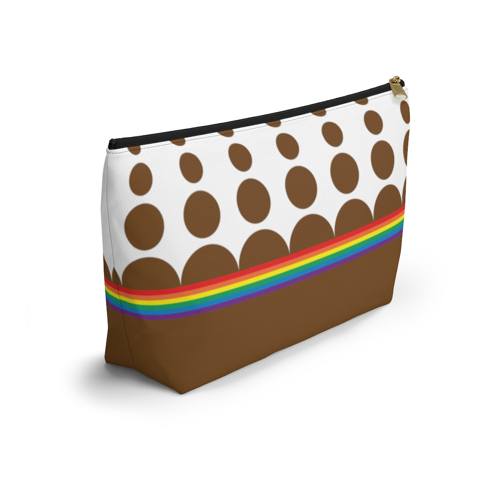 Pouch - Chocolate Rainbow Dots - 2 sizes
