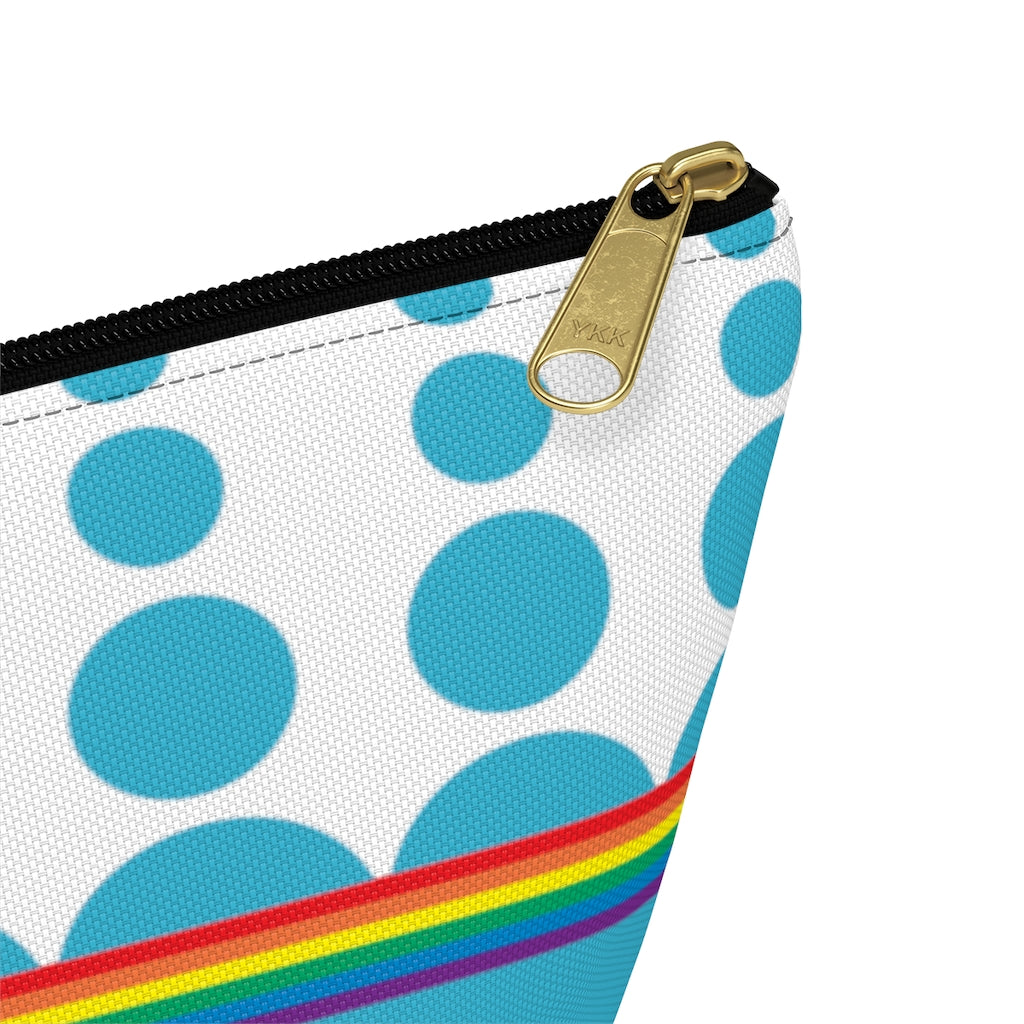 Pouch - Robin's Egg Rainbow Dots - 2 sizes