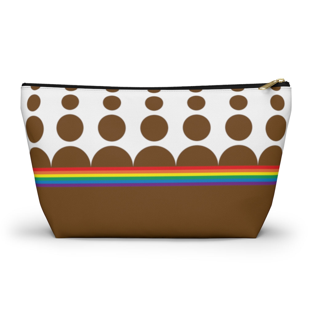 Pouch - Chocolate Rainbow Dots - 2 sizes