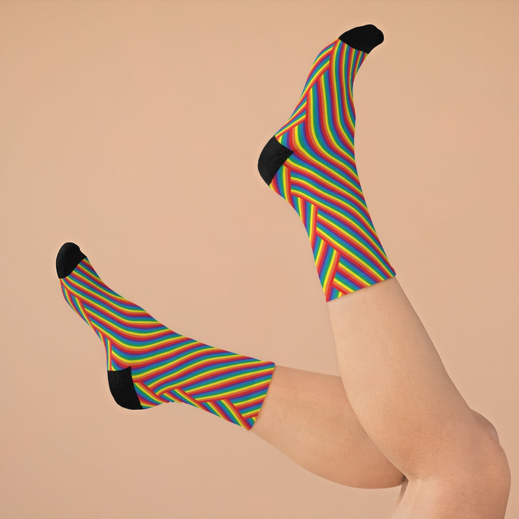 Socks - Rainbow Herringbone