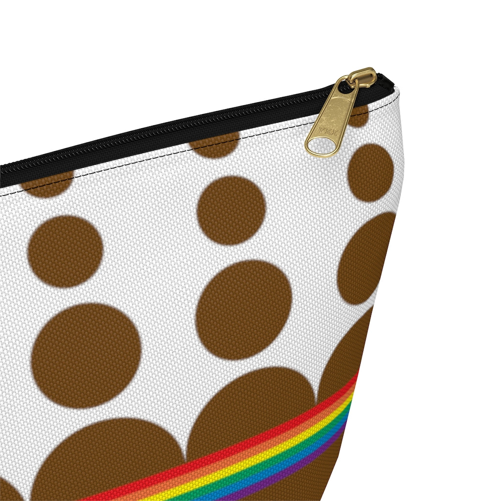 Pouch - Chocolate Rainbow Dots - 2 sizes
