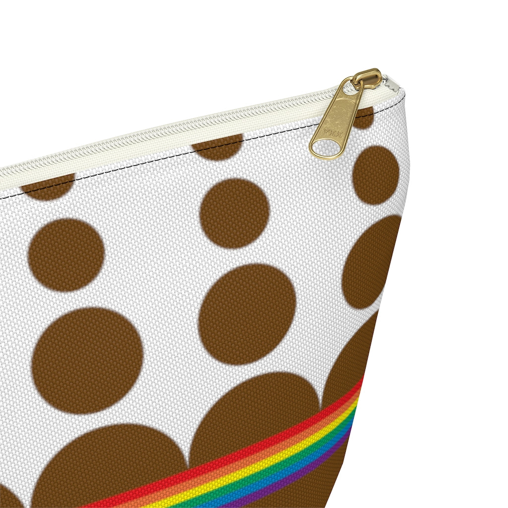 Pouch - Chocolate Rainbow Dots - 2 sizes