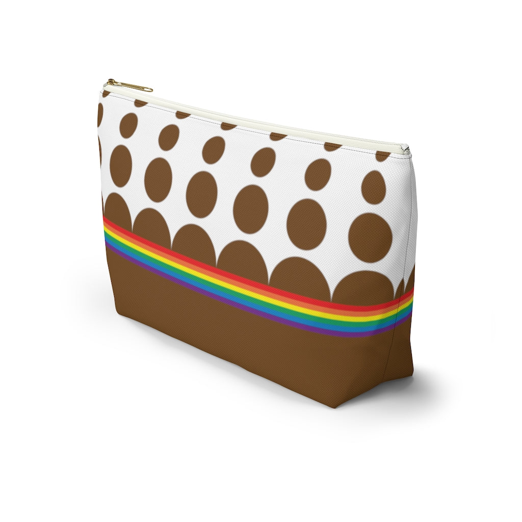 Pouch - Chocolate Rainbow Dots - 2 sizes