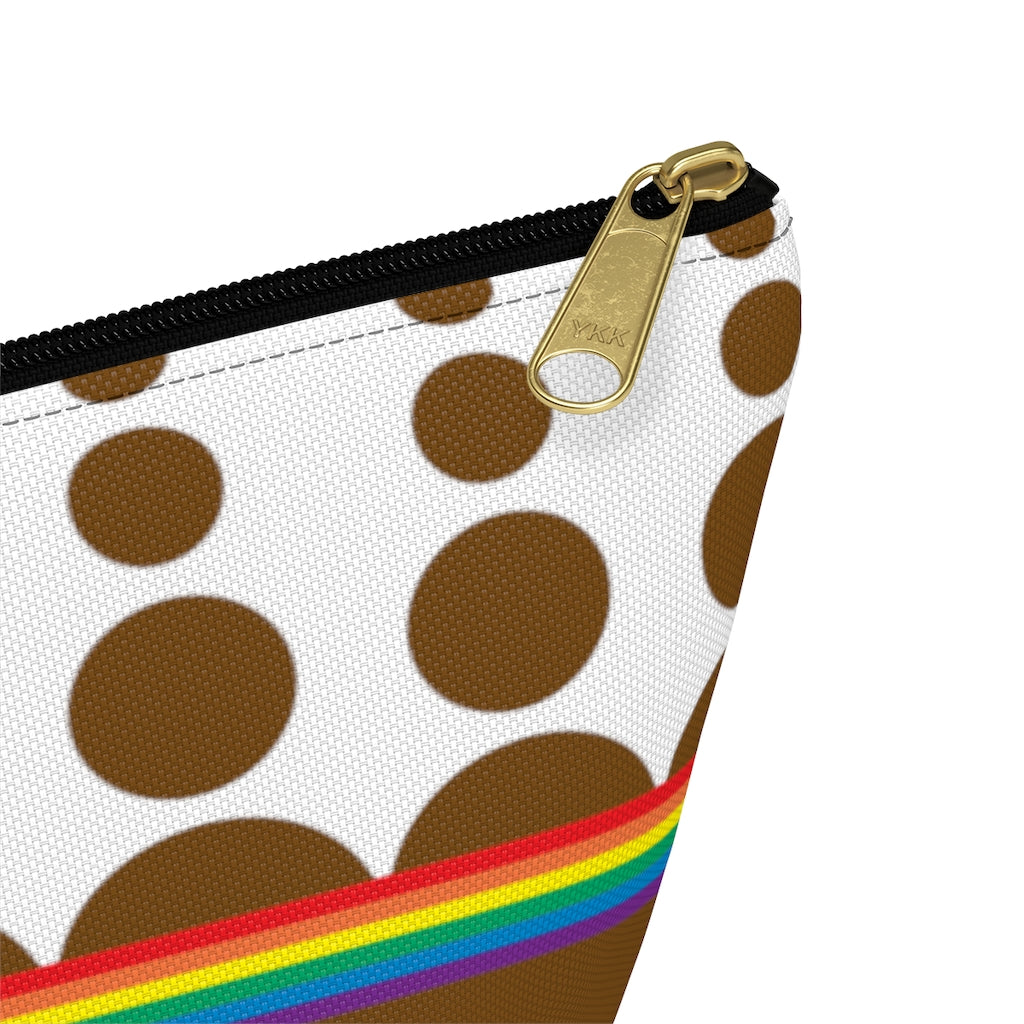 Pouch - Chocolate Rainbow Dots - 2 sizes