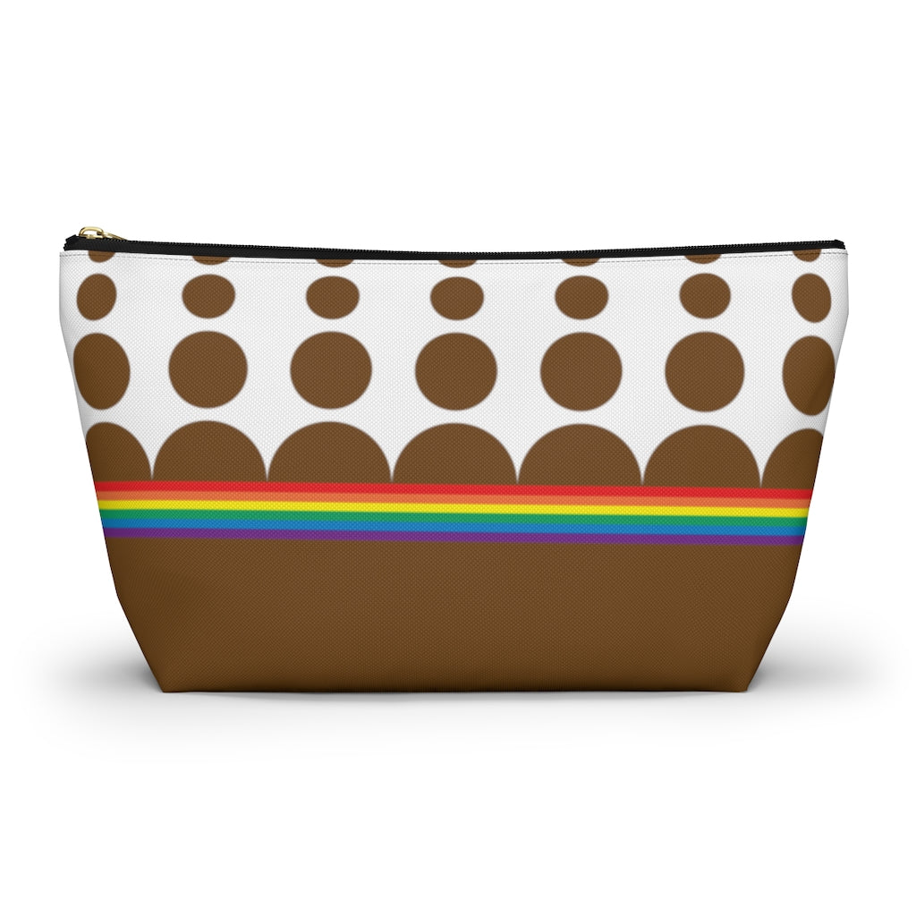 Pouch - Chocolate Rainbow Dots - 2 sizes