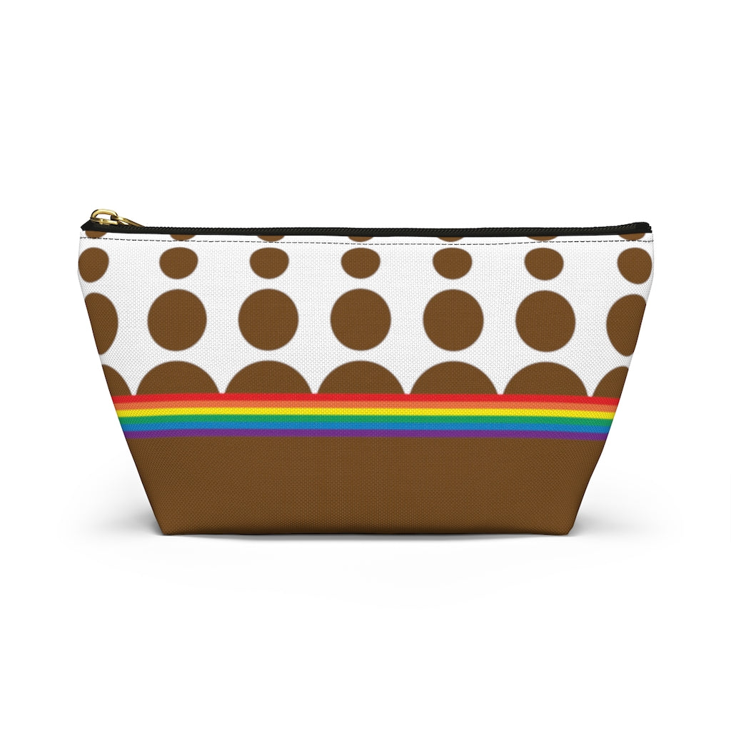 Pouch - Chocolate Rainbow Dots - 2 sizes