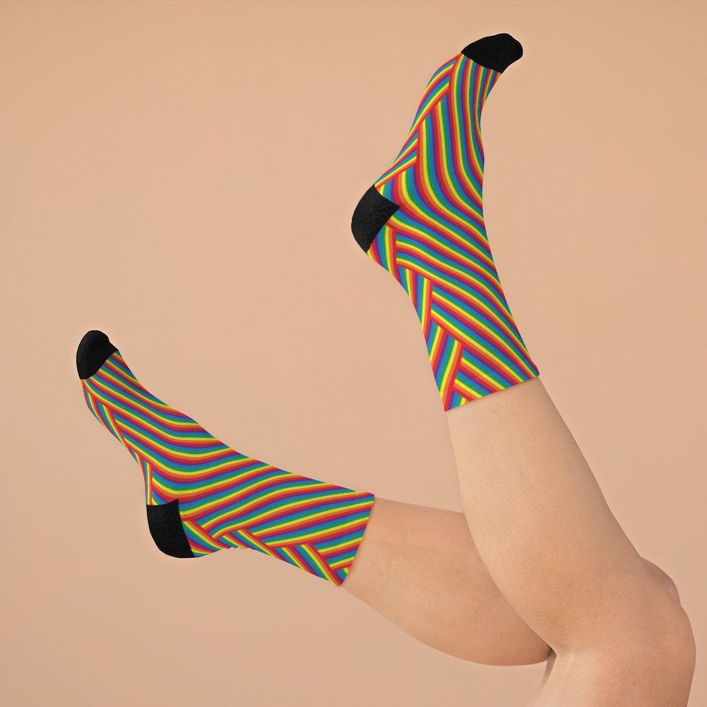 Rainbow Herringbone socks by My Friend Ren