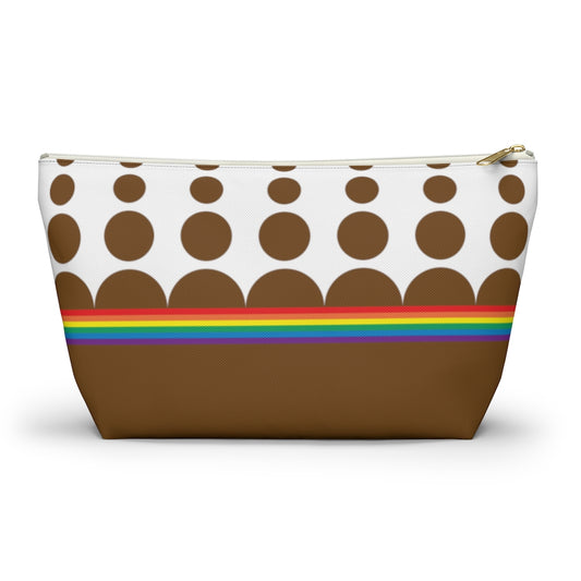 Pouch - Chocolate Rainbow Dots - 2 sizes