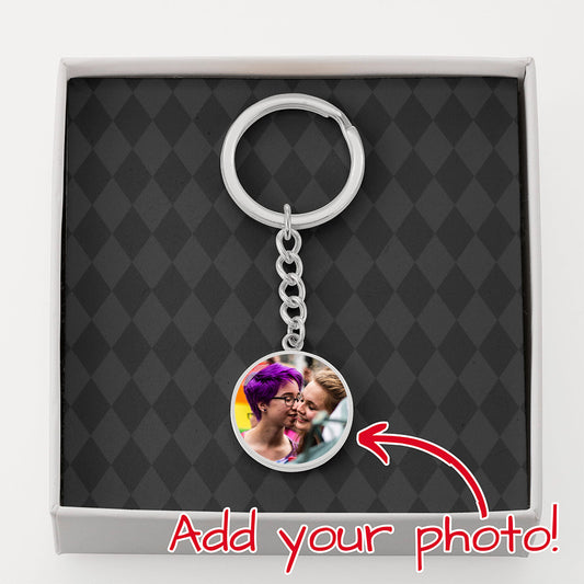 Custom Photo Circle Keychain - No message