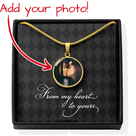 Custom Photo Circle Pendant - From my heart to yours